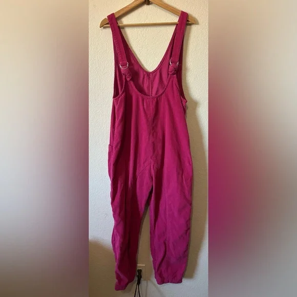 We The Free High Roller Cord Jumpsuit in Magenta Pink - Size Small - Picture 3 of 8